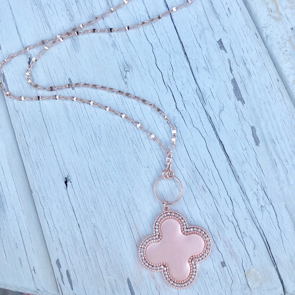 Peach Clover Necklace